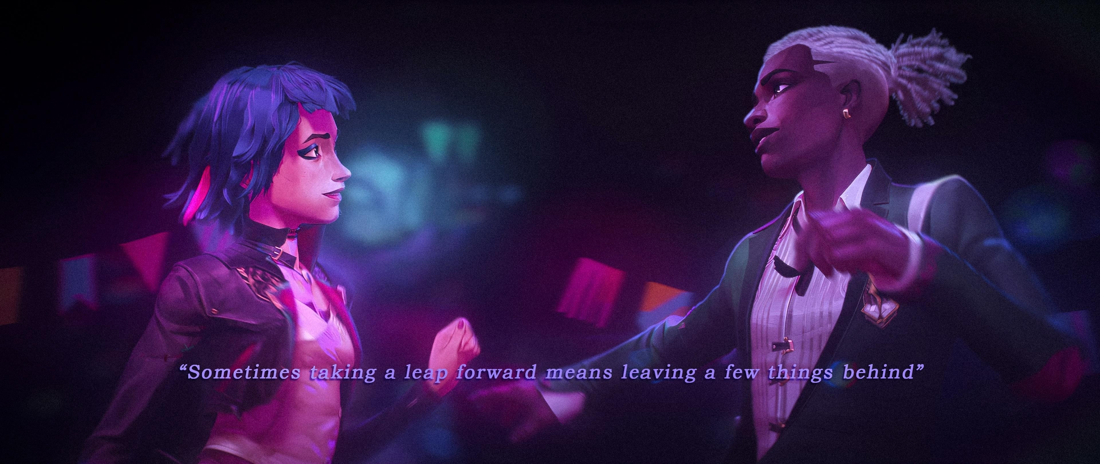 A scene from Ekko and Jinx's dance from Arcane Season 2